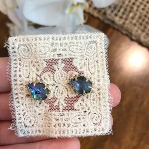 Tessa Gold Stud Earring In Abalone Shell